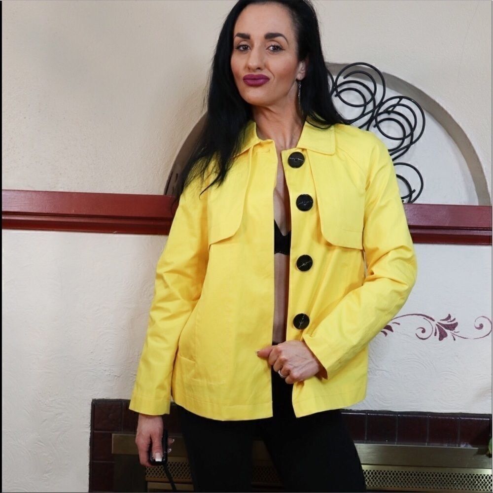 NWT Zara Basic yellow large button jacket - Picture 1 of 8